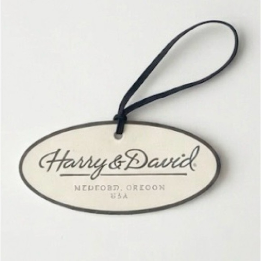 Harry & David Oval Cream Gift Tag with Black Trim